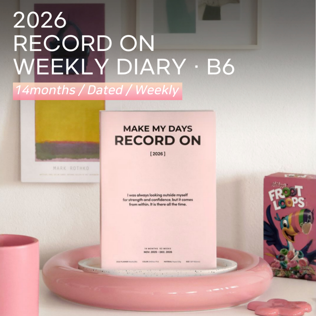Iconic 2026 Record On Weekly Diary B6 Dated 14 month Planner Scheduler เกาหลีเครื่องเขียน