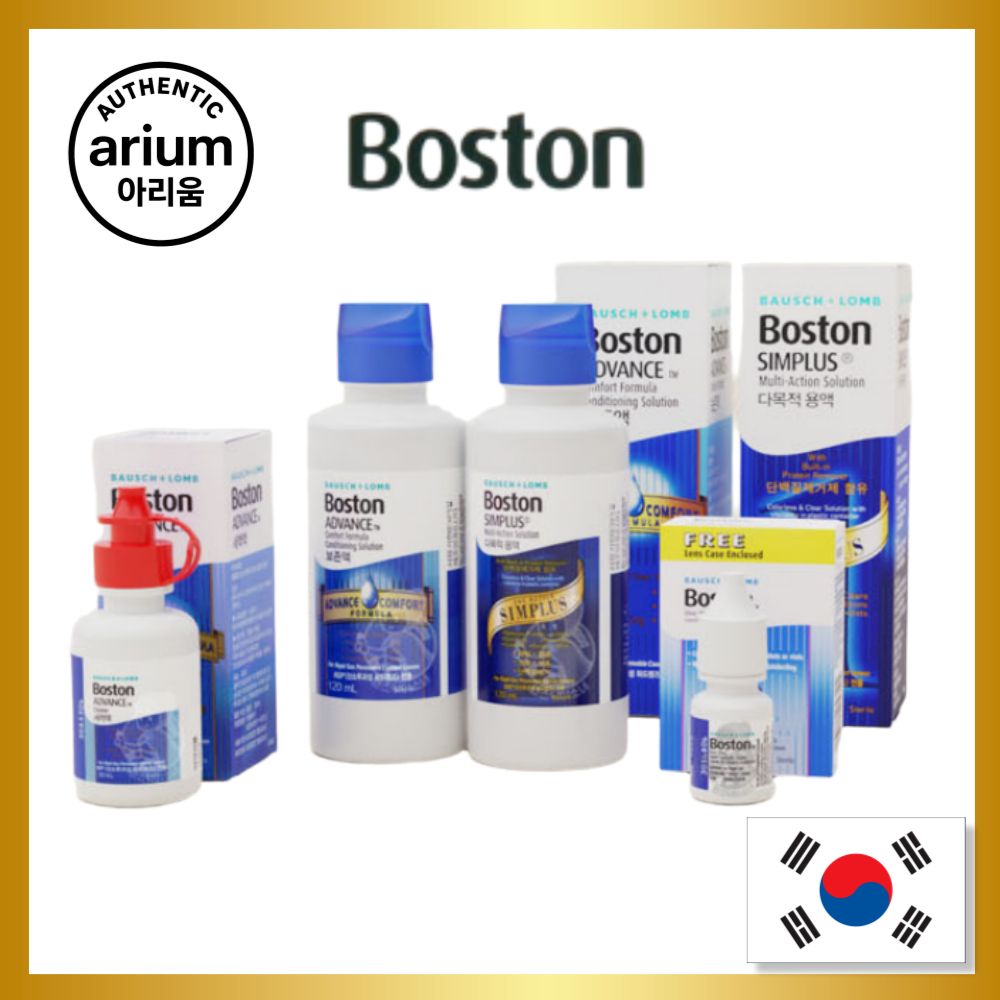 [Bausch+Lomb] Boston RGP Lens Care: Simplus 120ml, ADVANCE Sol. 120ml, Cleaner 30ml, One-Step 15ml.