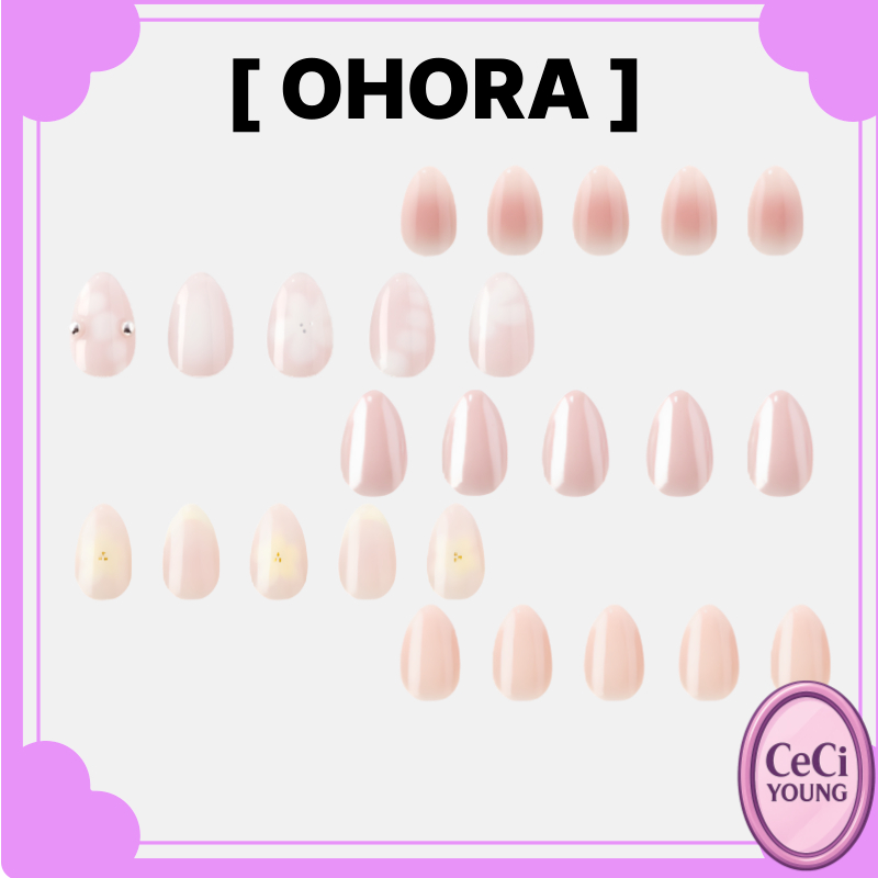 OHORA NT Soft Haze Gel Nail Tip M Oval, Natural Nude Gradient Real Gel Nails/ ของแท้ 100% by ceciyoung