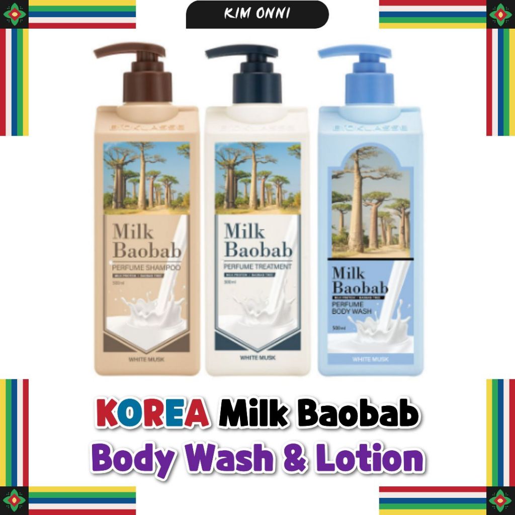 "BTS PICK" Milk Baobab Body Wash & Body Lotion Set / Milk Protein & Hyaluronic Acid Moisturizing Bod