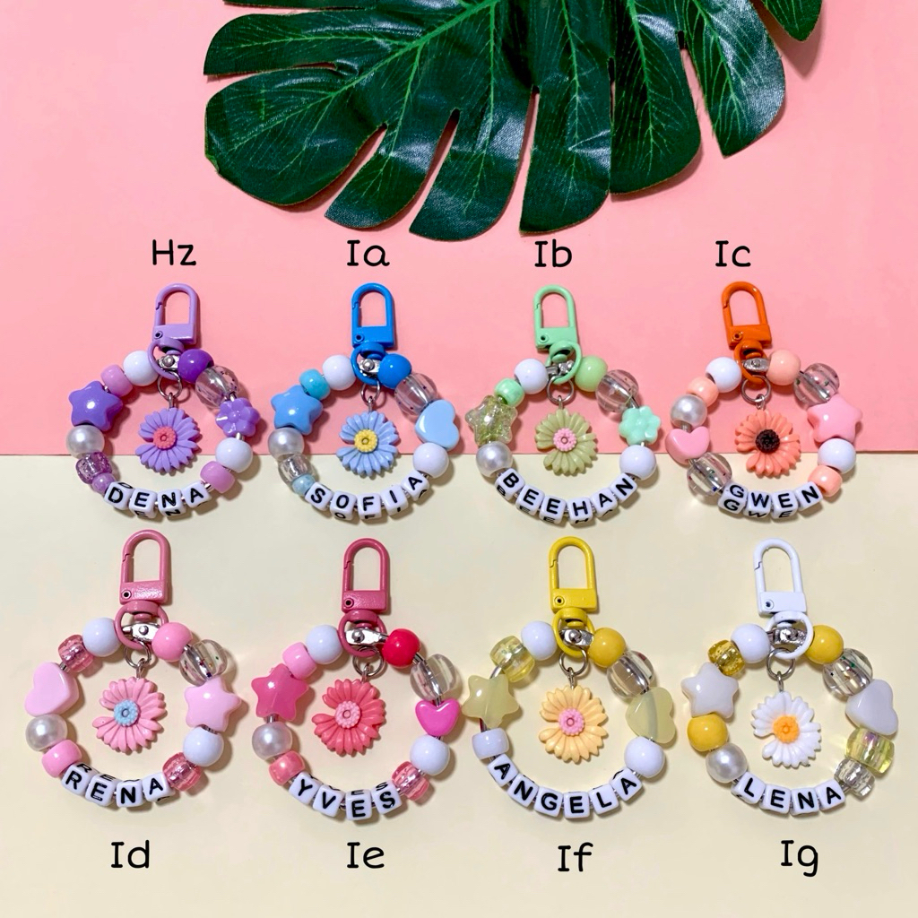 (ผู้ขาย SG) 266 แบบ พวงกุญแจชื่อที่กําหนดเองพร้อมดอกทานตะวัน labubu pokemon kuromi disney sanrio pop