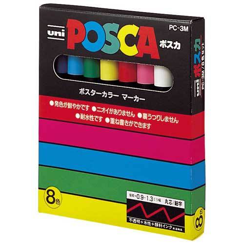 Mitsubishi Uni POSCA Paint Marker Pen 1M 3M 5M  Art Stationery School Office layered JAPAN
