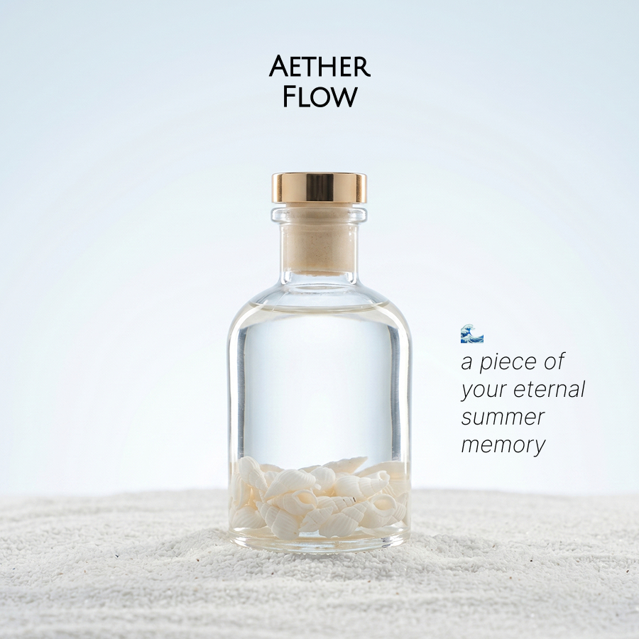 AETHER FLOW 125ml Luxury Hotel Reed Diffuser พร้อมเปลือกหอยสังข์ผ่อนคลายยาวนานบ้านกลิ่นหอม Sea Frees