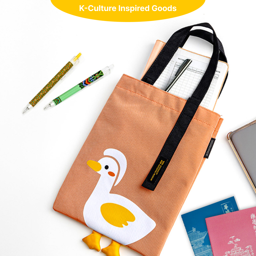 กระเป๋าถือ.canvas tote ออกแบบจากเครื่องปั้นดินเผารูปเป็ด พิพิธภัณฑ์ Gyeongju มีให้เลือก 3 สี