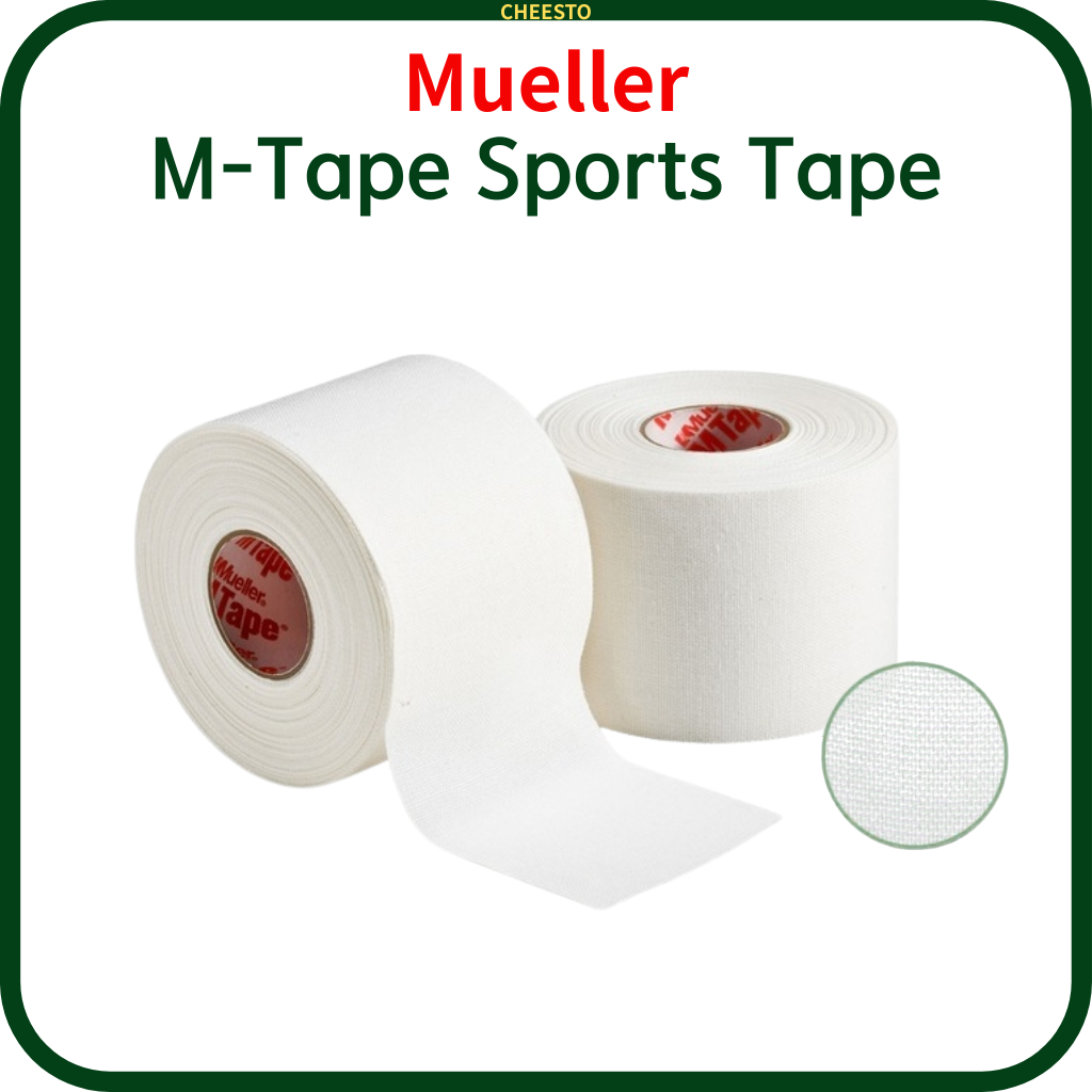 Mueller M-Tape เทปสำหรับการสนับสนุนข้อเท้า, ข้อมือ, เข่า, และกล้ามเนื้อ - สีขาว, ขนาด 3.8 ซม. x 13.7