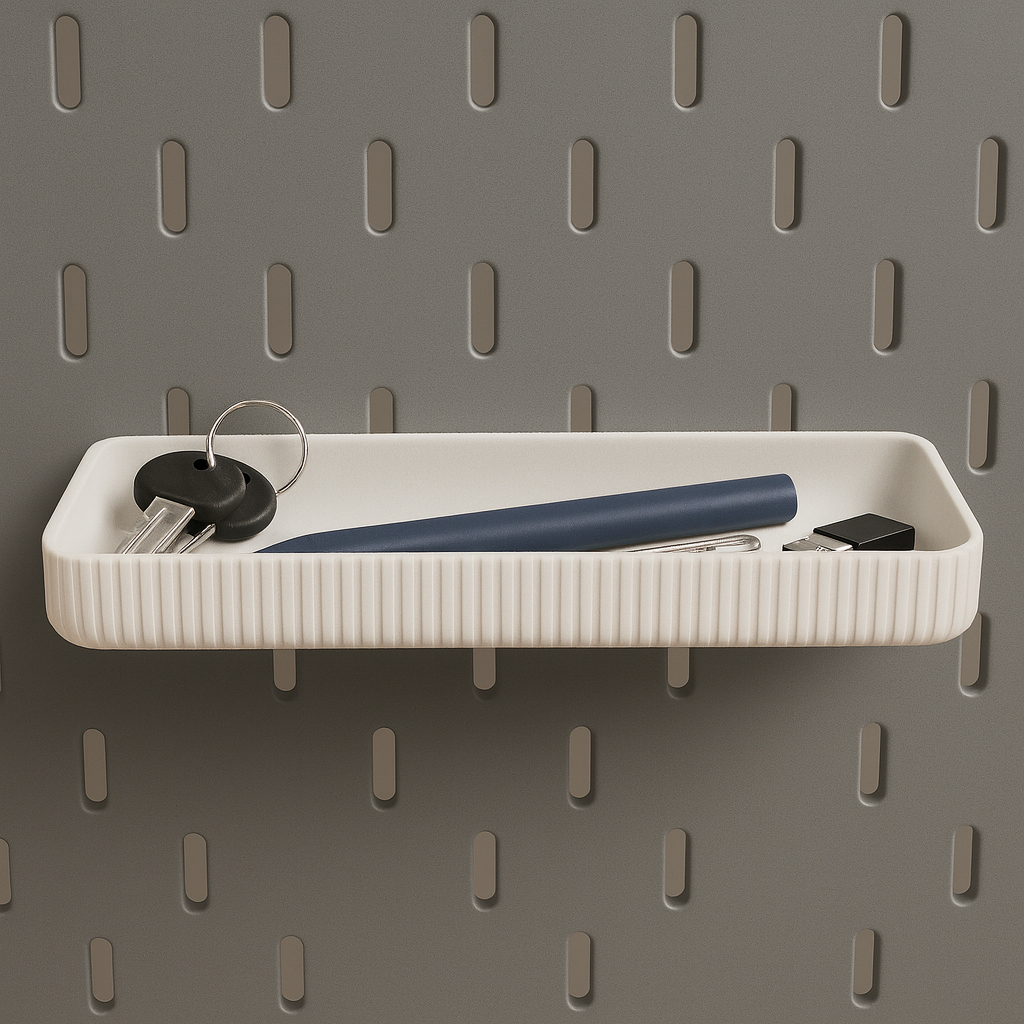 IKEA Sk Bluedis Minimalist Pegboard Tray Organizer – ชั้นวางของตื้น (รองรับ IKEA Skadis)