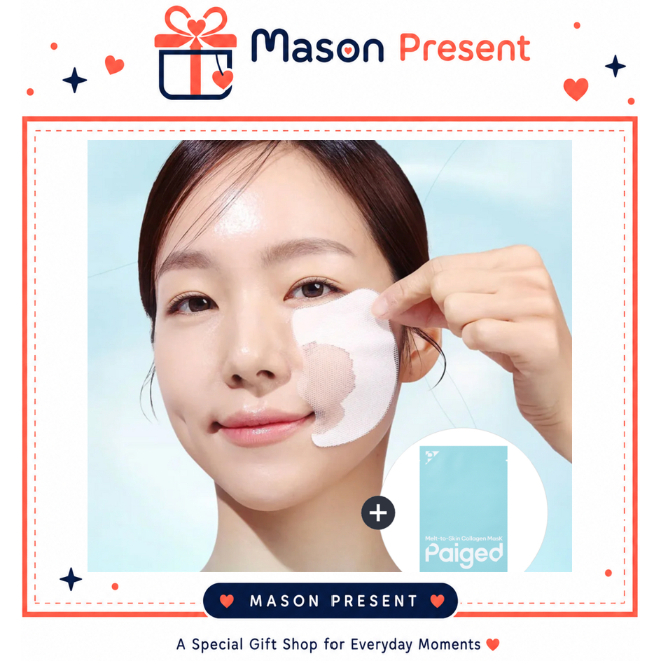 Paiged Melt-to-Skin หน้ากากฟิล์มคอลลาเจน 100% 4 ชิ้น 1,000,000ppm Fish Collagen Elastic Moisture Fac