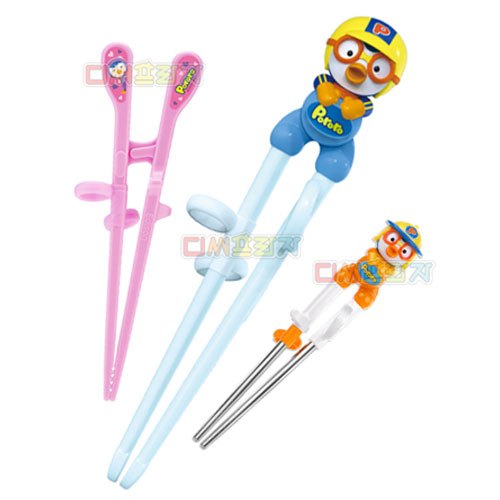 เกาหลี [PORORO EDISON] pororo Trainies ตะเกียบเด็กวัยหัดเดินฝึกตะเกียบระดับ 1,2 การแก้ไขตะเกียบ เครื