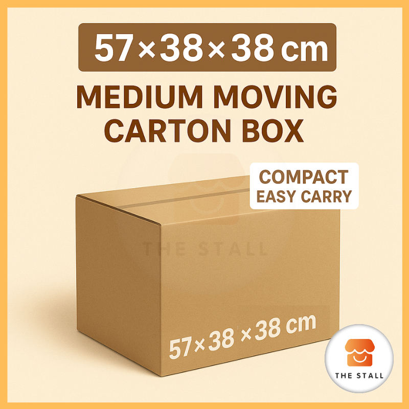 573838cm Medium Moving Carton Box – Heavy-Duty Double Wall Packing Box for Relocation & Storage