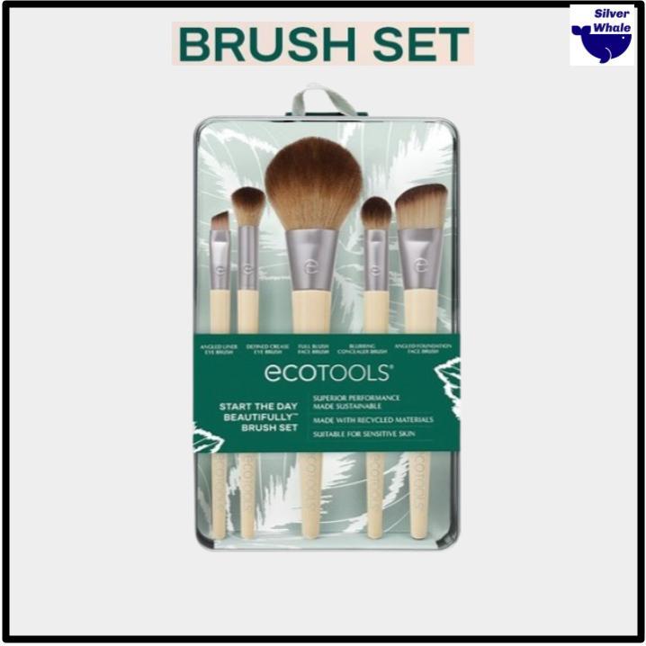 EcoTools Start the Day Beautifully Makeup Brush Set (5 ชิ้น + ซองเก็บของ)