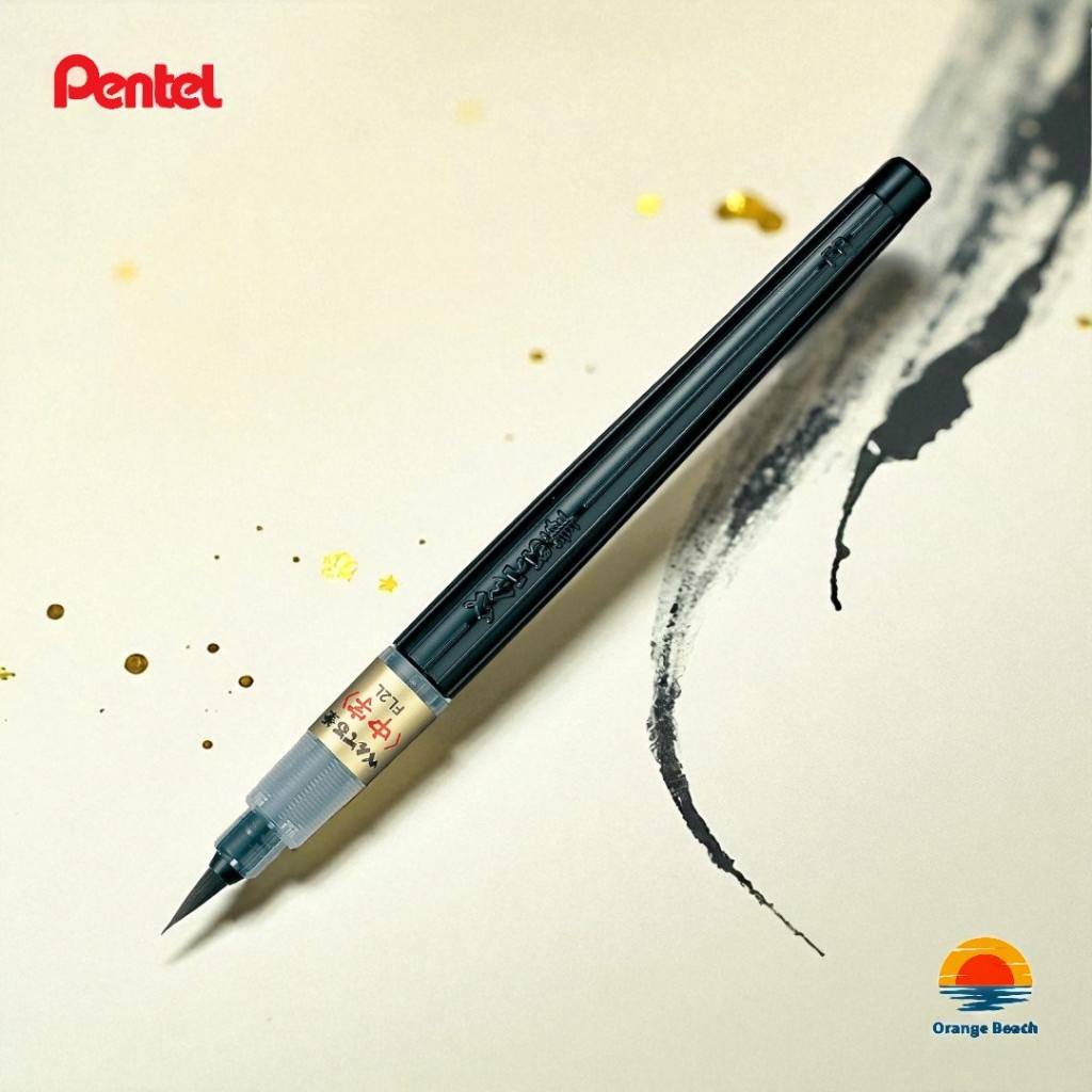 Pentel Fude XFL2 ปากกาพู่กันอักษรวิจิตร/6 แบบปลาย ตั้งแต่ปลายหนาถึงละเอียด + รีฟิล/ญี่ปุ่น