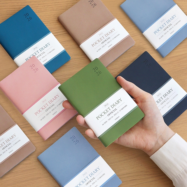 [Minimal Design Mood] Indigo 2026 A6 Pocket Diary | หนังสือกําหนดเวลารายเดือน | 6 สี | พร้อม Ship