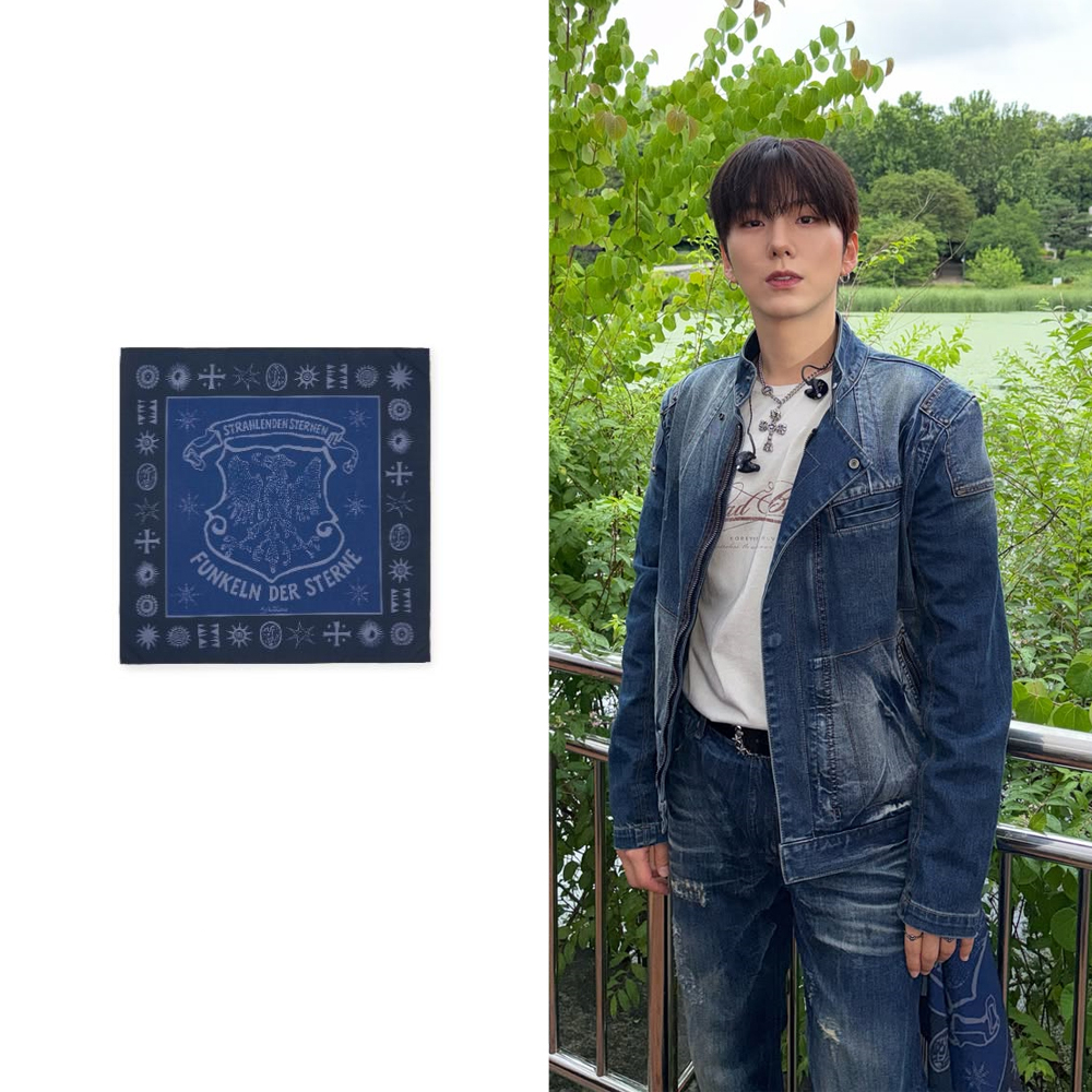 KOREA [ FREEMARIO ] STARRY BANDANA / ‌MONSTAX Kihyun ปิ๊กแท้ 100%