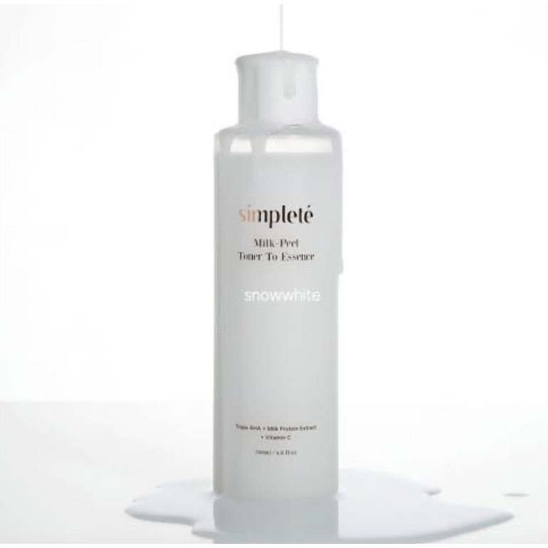 SIMPLE RADIANCE MILK-PEEL TONER 200ML | แลคติก ACID + โปรตีนนม | GLOWING EXFOLIATING TONER