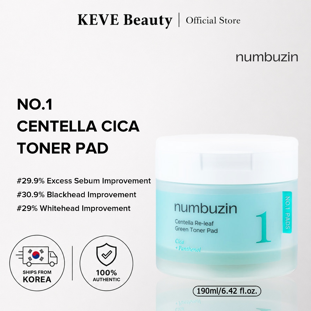 [Numbuzin] No.1 Centella Re-Leaf Green Toner Pads