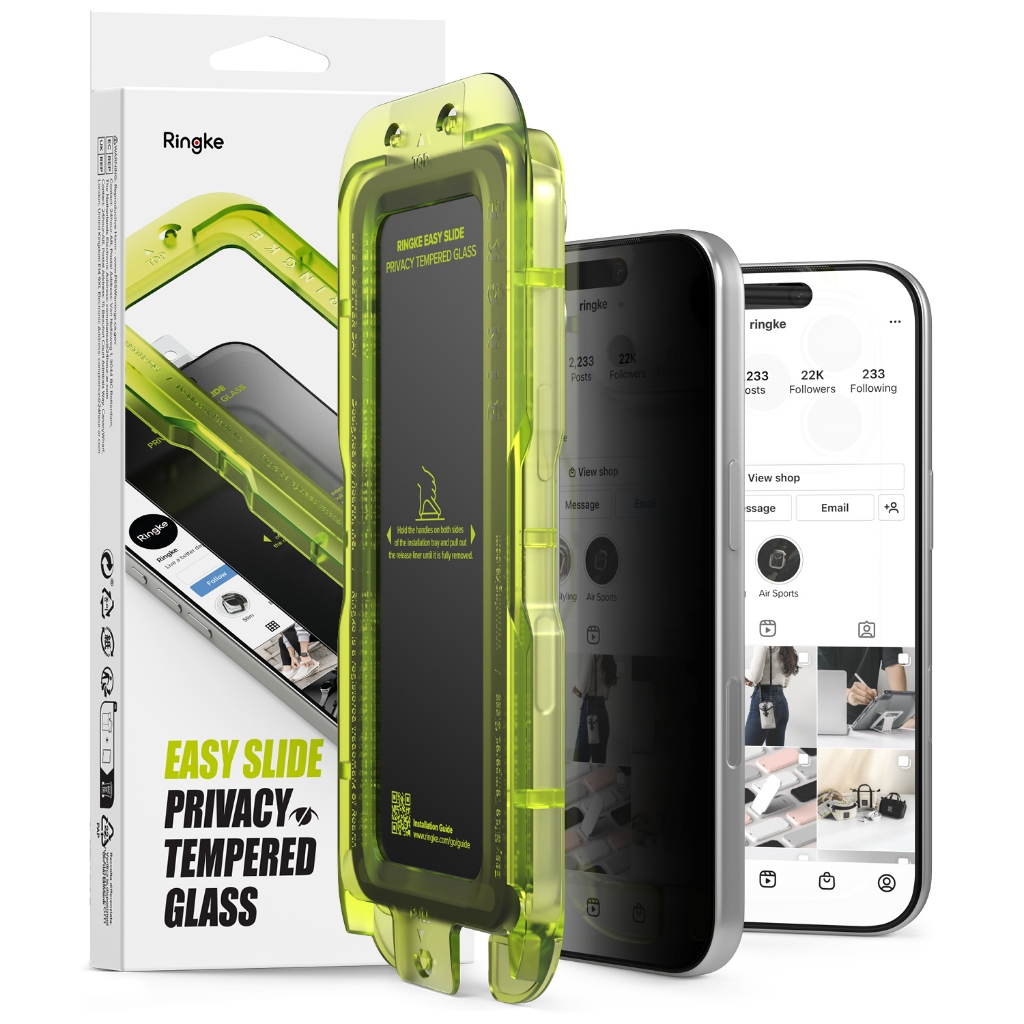 Ringke Easy Slide Privacy Glass สําหรับ iPhone 17 Pro Max 17 Pro Anti-Spy กระจกนิรภัยป้องกันหน้าจอ