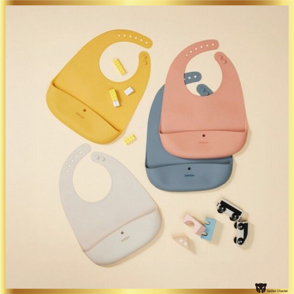 LocknLock ผ้ากันเปื้อนป้อนอาหารซิลิโคน Little Luv Platinum – ผ้ากันเปื้อนเด็กแบบพับได้น้ําหนักเบา 4 สี
