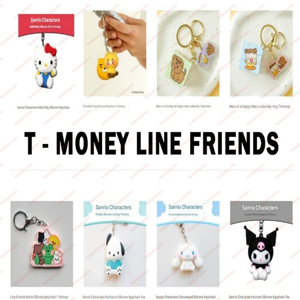 [K-Design] T-money SANRIO Silicon figure T-money Card Korea Bus Subway บัตรขนส่ง Hello Kitty Pochacc