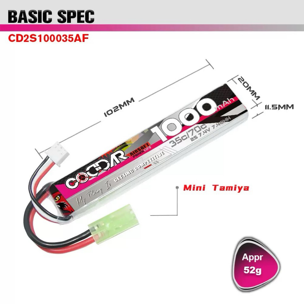 CODDAR Lipo 2s 7.4V 1000mAh 35c/70c