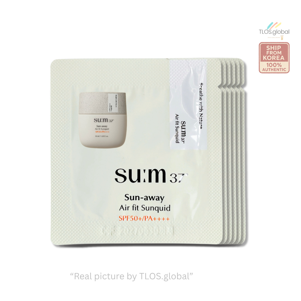 30 or 60pcs Sum37 Sun Away Air Fit Sunquid SPF50+ PA++++ 1ml Su:m37 น้ําหนักเบา UV Defense Hydrating