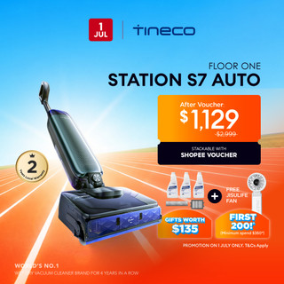 【AUTO WATER REFILL】Tineco Floor One Station S7 Auto StreakFree Wet Dry Vacuum Cleaner | 30kPa High Pressure Drainage