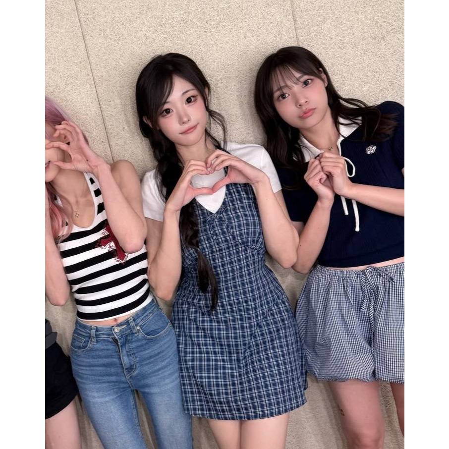 KOREA [ noirmute ] CHECK BALLOON SHORTS / QWER Siyeon pick แท้ 100%