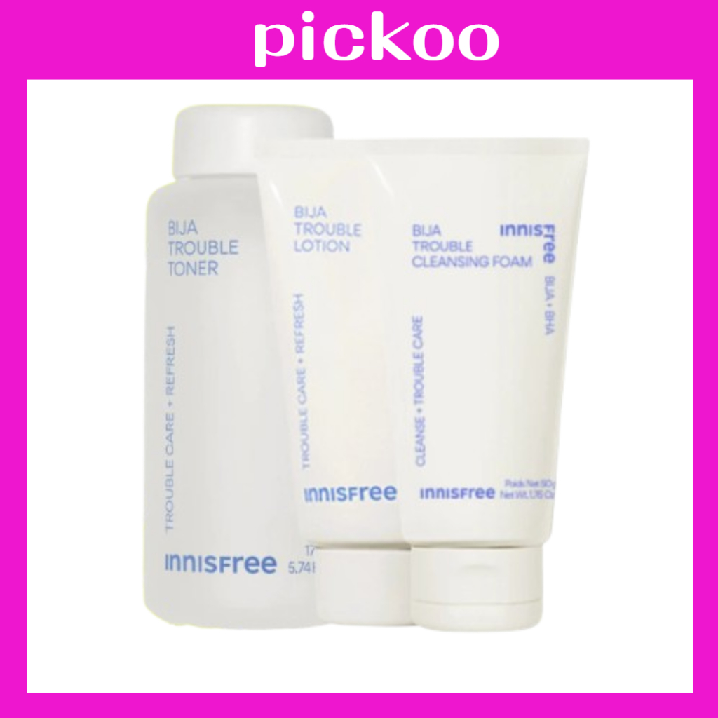[Innisfree] Bija Trouble Collection (Bija Lotion/ Bija Trouble Toner/ Foam Cleanser/ Cica Balm EX)