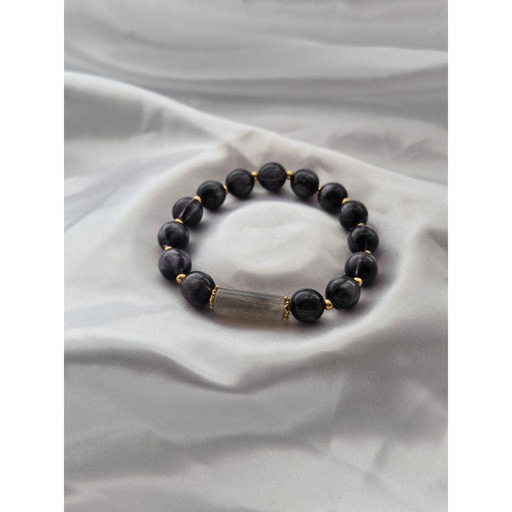 ลูกปัด Me- (Mix & Match: ใดๆ 2 สําหรับ $10) สร้อยข้อมือ Black Cat Eye