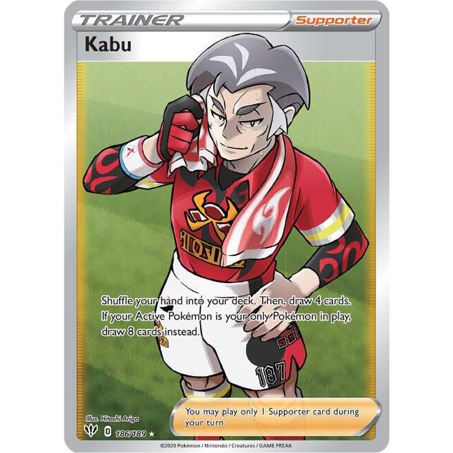 การ์ดโปเกมอน TCG Kabu SS Darkness Ablaze 186/189 ผู้ฝึกสอน Full Art Ultra