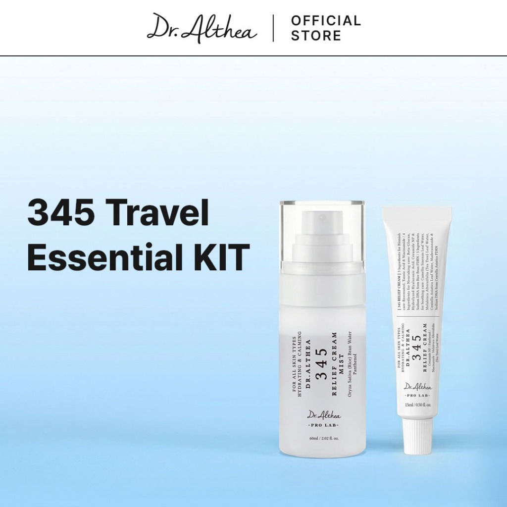 Dr.Althea 345 Travel Essential Kit | 345 รีลีฟ ครีม 15มล. + 345 รีลีฟ ครีม มิสท์ 60มล