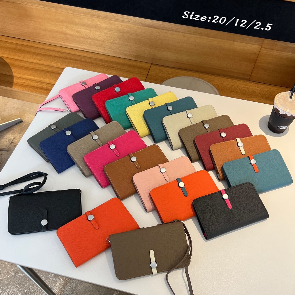 ใหม่ OCT104 5088 20x12x2.5cm กระเป๋าสตางค์ผู้หญิงพร้อมกระเป๋า Togo Calf Leather