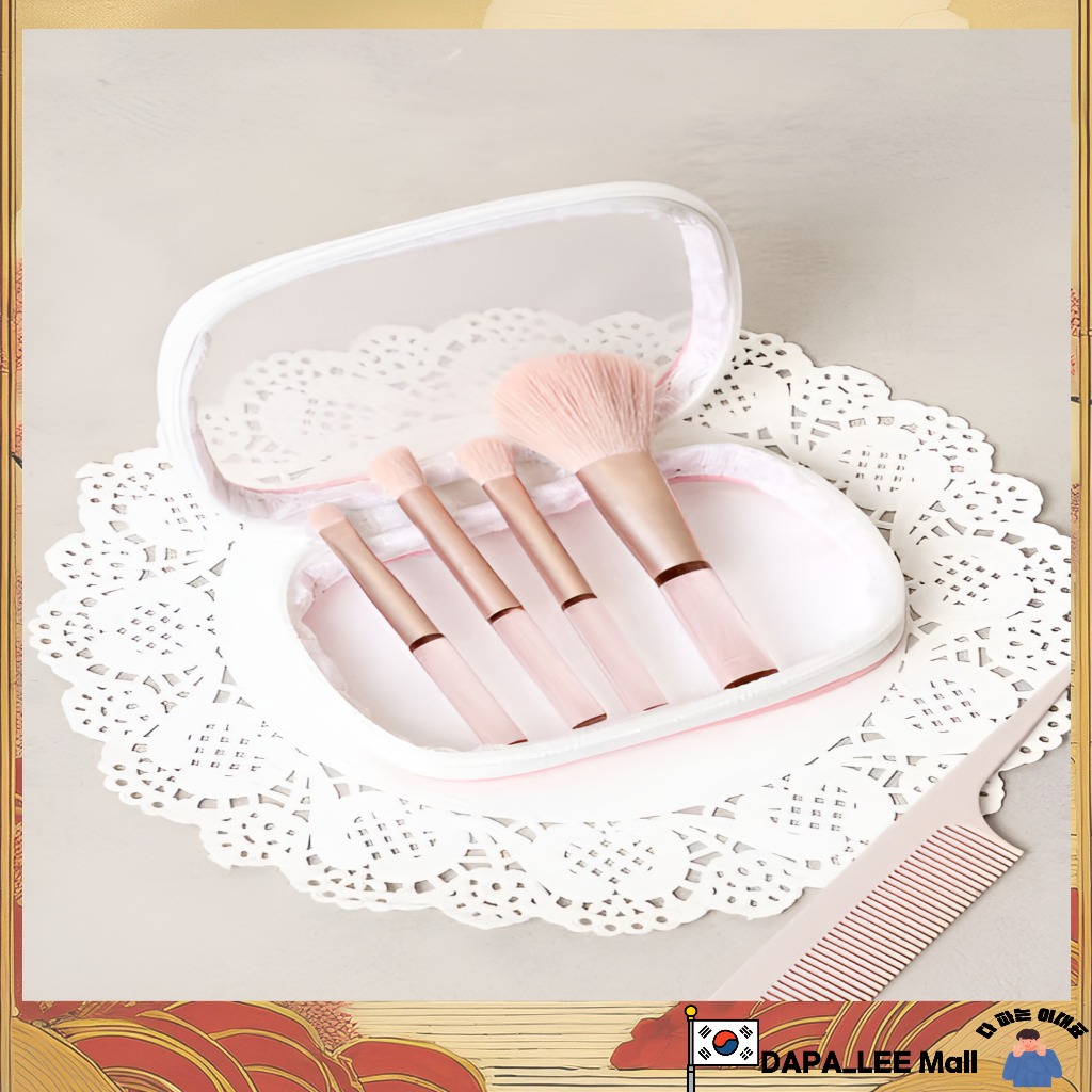 Mesh Pouch&Makeup Brush ชุด 4 ชิ้น [ของแท้ Daiso]