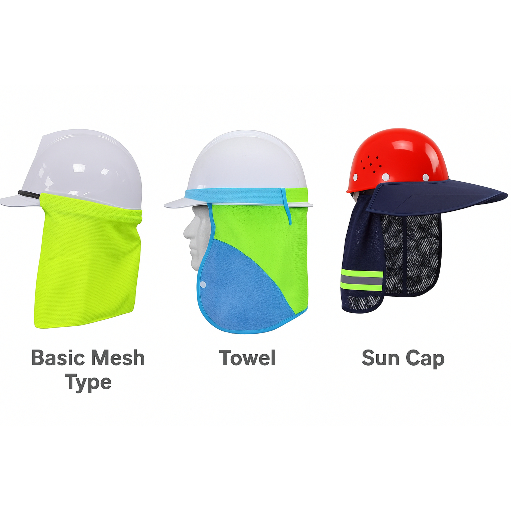 หมวกนิรภัยสําหรับคอบังแดด | ตาข่ายพื้นฐาน | ชนิดผ้าขนหนู | แบบหมวกกันแดด | ฝาครอบคอระบายความร้อนป้อง
