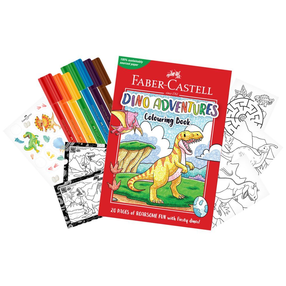 Faber Castell Colour & Sticker Connector Pen กิจกรรม Set Dino Adventures 155553