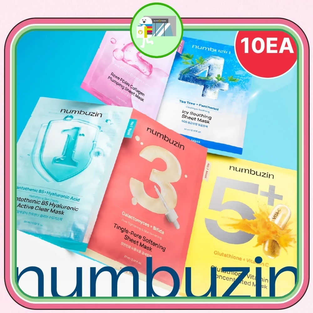 Numbuzin No.1,2,3,4,5 Sheet Mask 5│10 แผ่น