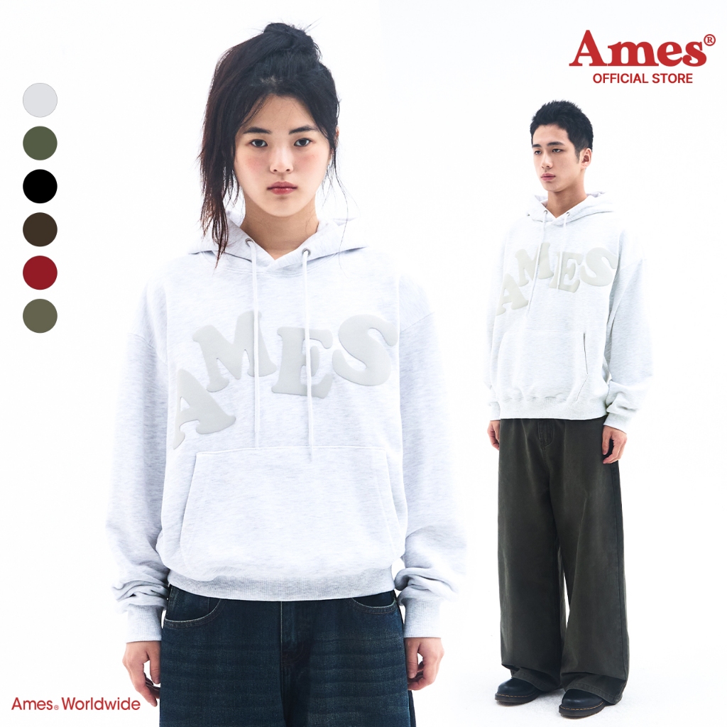[AMES] เสื้อฮู้ด Big Typo_สไตล์เกาหลี(ผ้าฟลีซ)