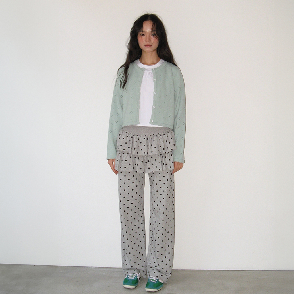 [RONRON] Heart Button Scotch Knit Cardigan / 4colors — صورة 8