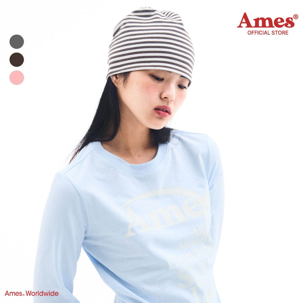 [AMES] JERSEY STRIPE BEANIE_สไตล์เกาหลี