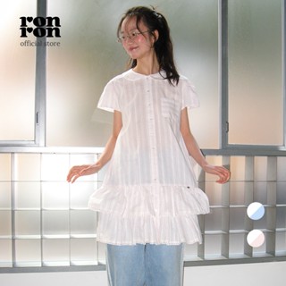 [RONRON] Round Collar Frill Kangkang Shirt Dress / 2colors