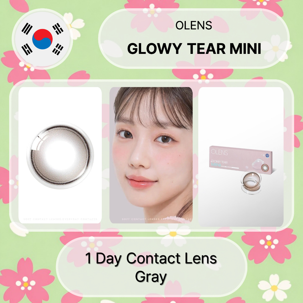 Olens Glowy Tear Mini (สีเทา) เลนส์ Conatct 1 วัน (10P)