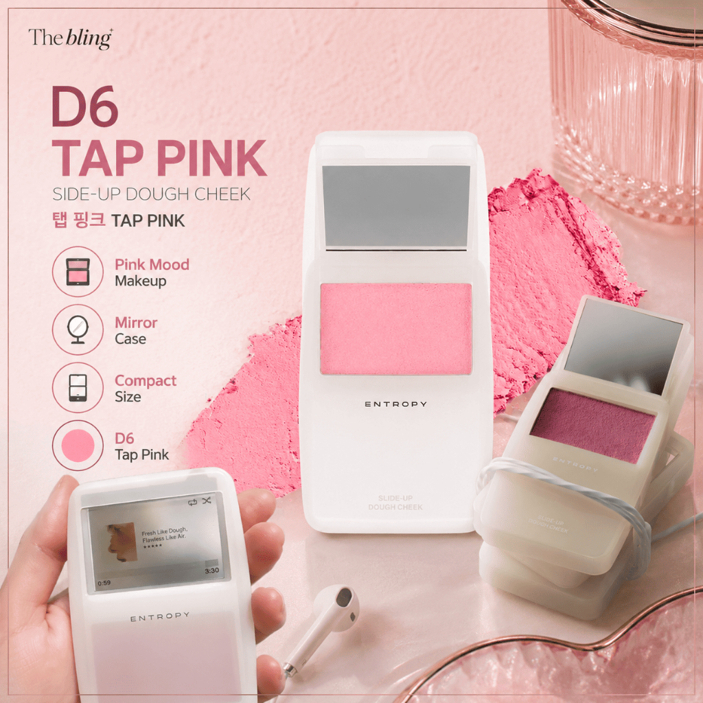 [ Cheek ] ENTROPY MAKEUP Slide Up Dough D6 Tap Pink 4g 1pc Korean K Beauty Blush Compact for Daily C
