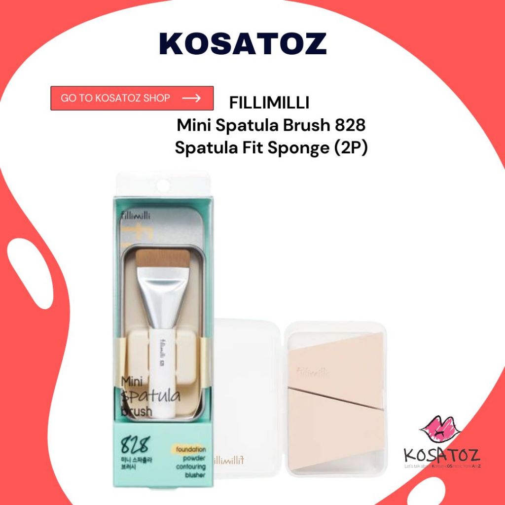 Fillimili Mini Spatula Brush 828 / Spatula Fit Sponge 2P