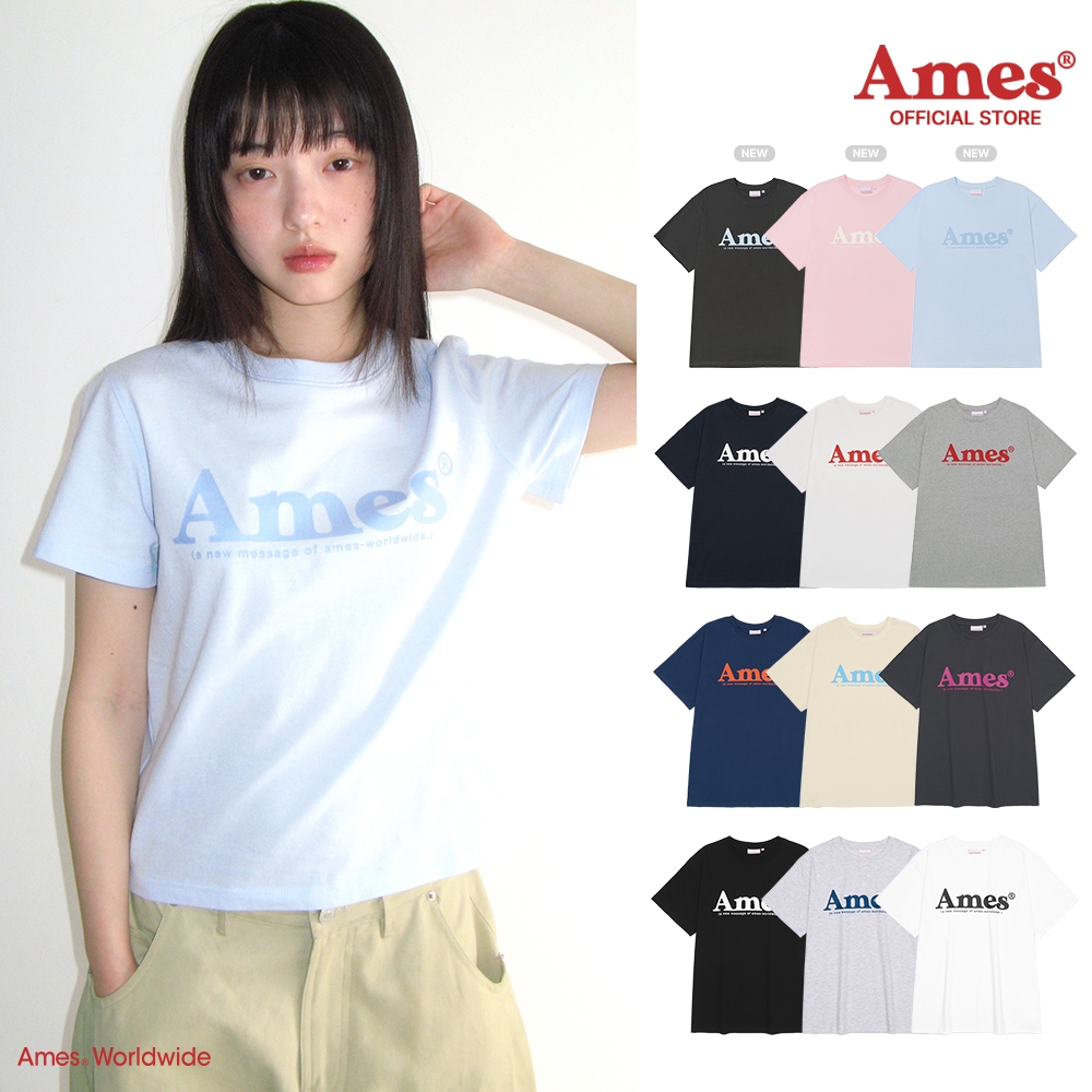 [AMES] BASIC LOGO TEE_สไตล์เกาหลี