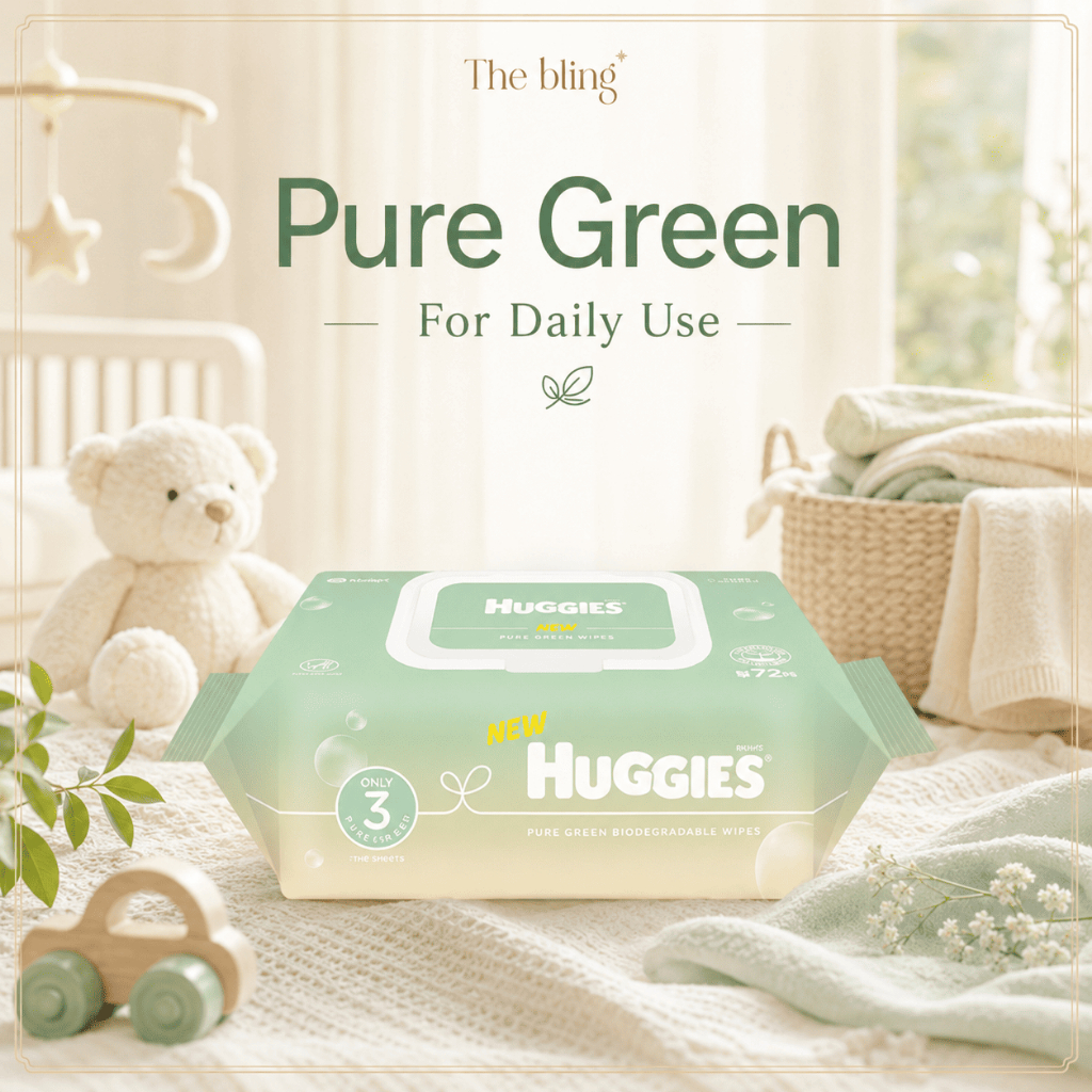 [ ชนิดหมวกทิชชู่เปียก ] Huggies Pure Green baby Wet Wipes Cap Type 55gsm 72 แผ่น x 10 แพ็คผ้าเช็ดทํา