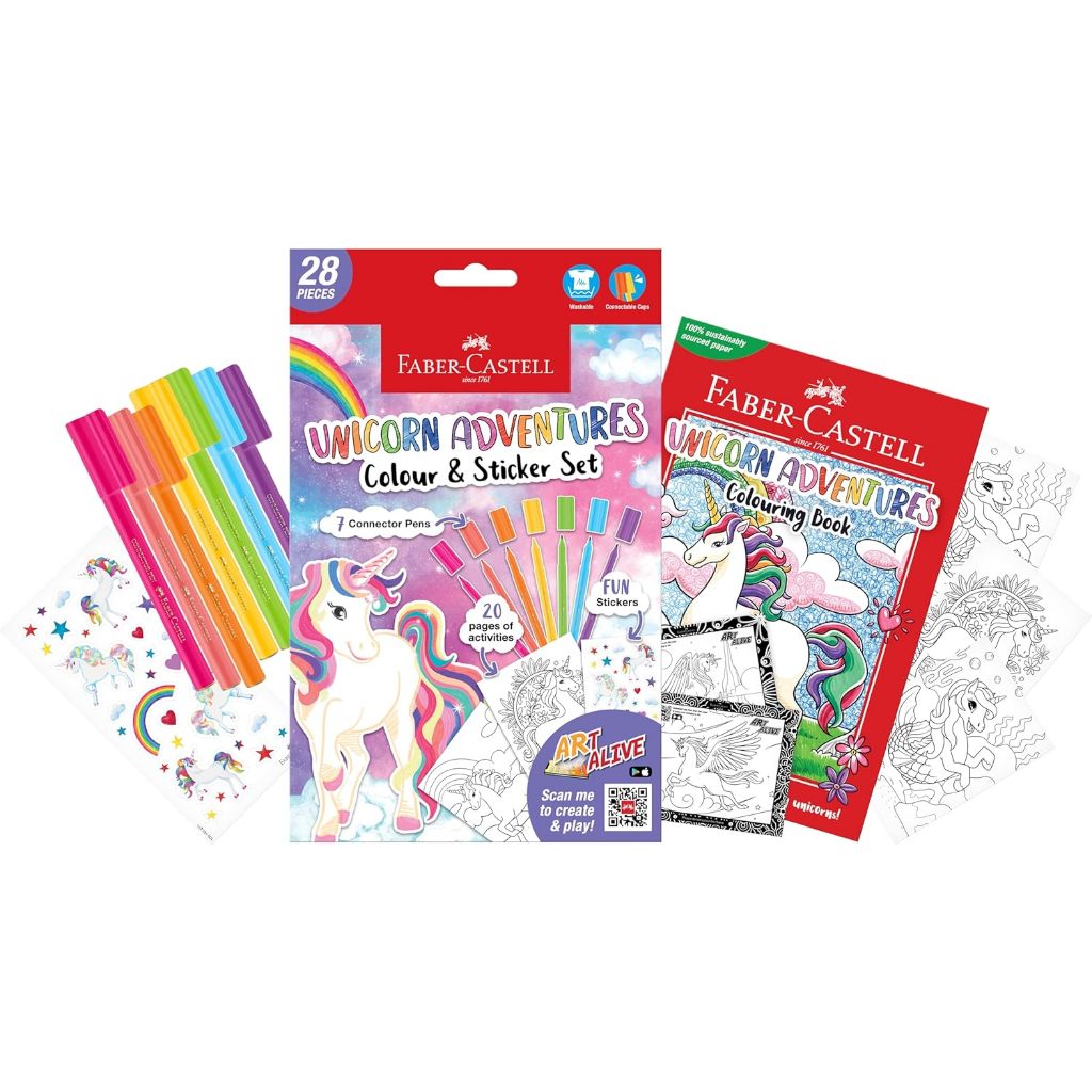 Faber Castell Colour & Sticker Connector Pen กิจกรรม Set Unicorn Adventures 155556
