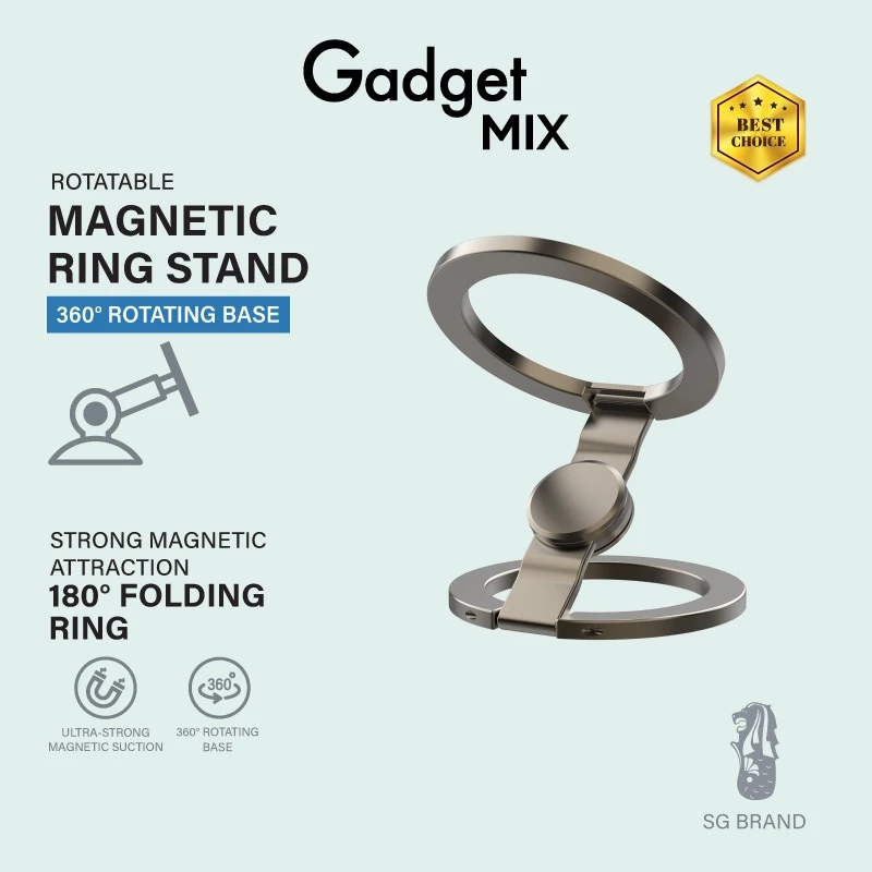 Gadget Mix Diginut DJ-28 ที่วางโทรศัพท์วงแหวนโลหะ สีเทา