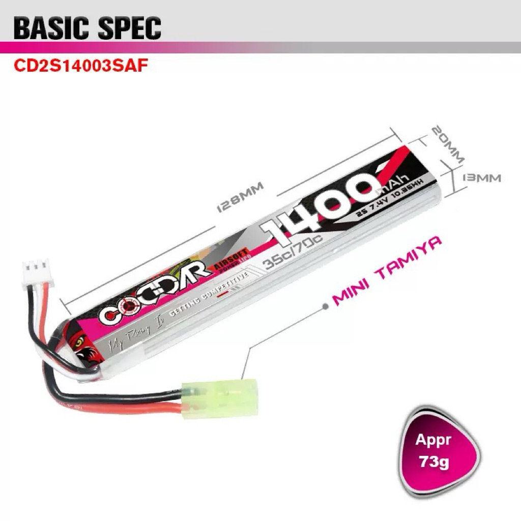 CODDAR Lipo 2s 7.4V 1400mAh 35c/70c