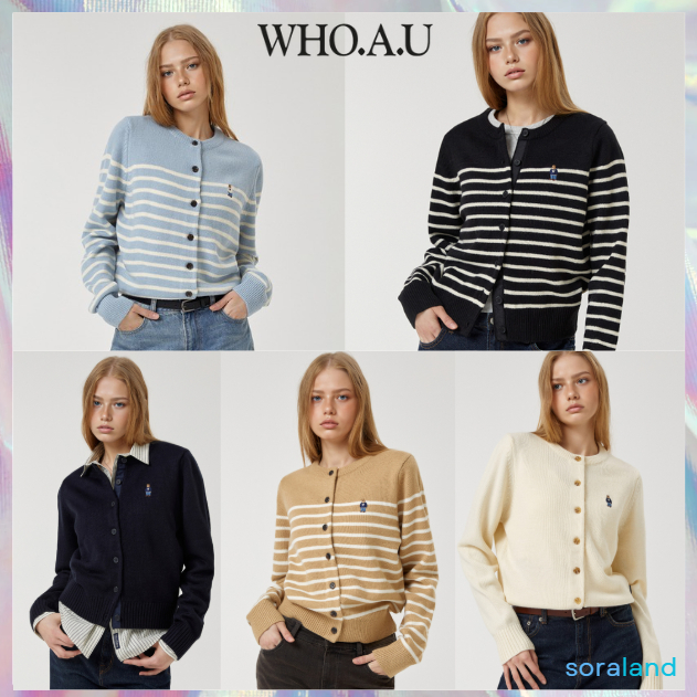 WHO.A.U Steve R-neck Cardigan 5 colors