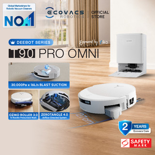 [2026 NEW] ECOVACS DEEBOT T90 Pro Omni Robot Vacuum | 30000PA | 75°C Hot Wash | OZMO ROLLER™ Mop 3.0 | Powerboost Charge