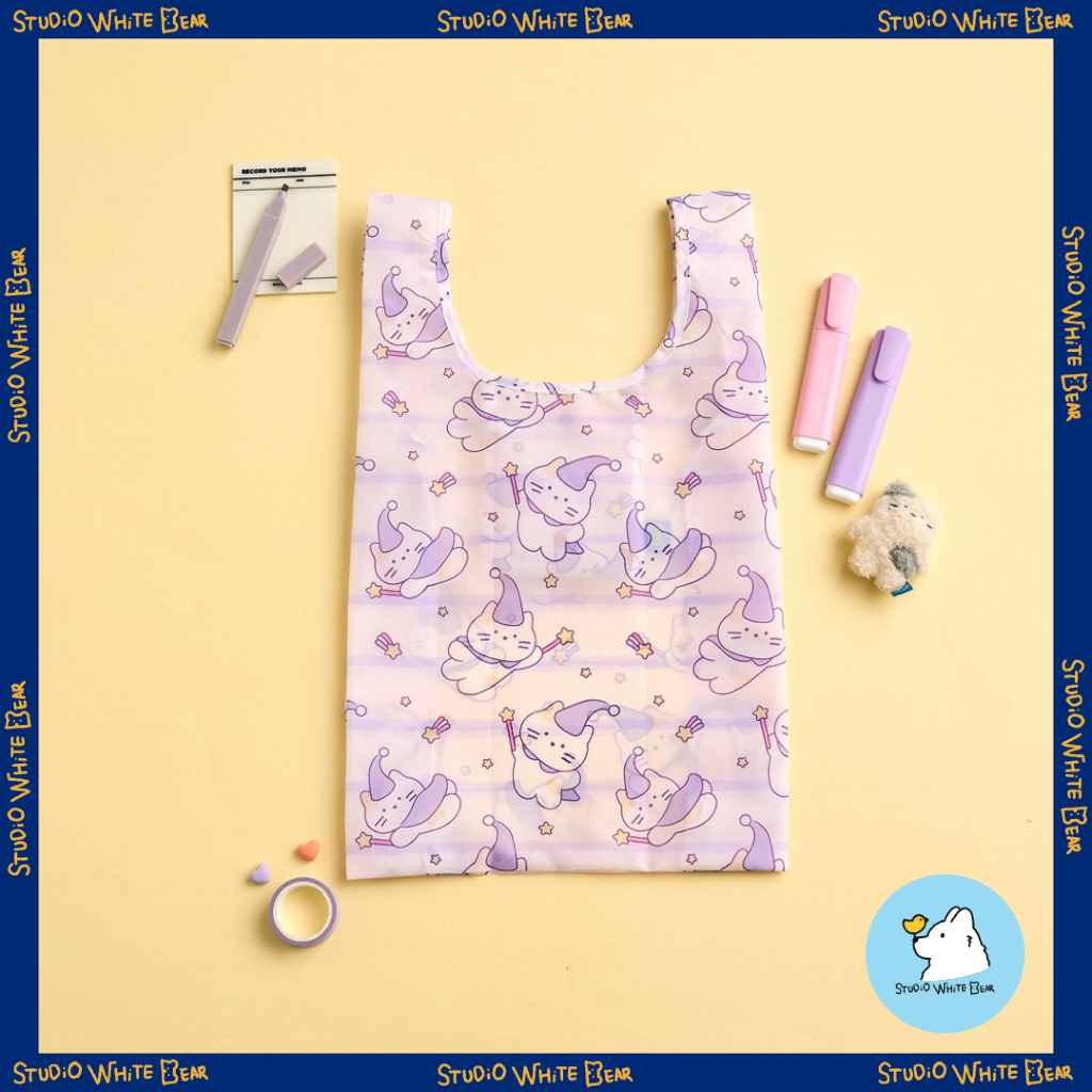 [Butter Shop] Small Size Handy Reusable Market Bag - Wizard Milk Cat
